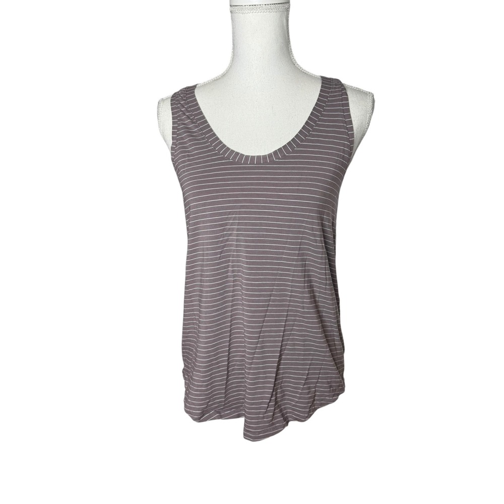 Lululemon Love Tank‎ Top Synchronise Stripe Lunar Rock White Racerback Pima 6
